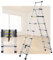 Duisrech Teleskopleiter Klappleiter 2.0m+2.3m, Aluminium Leiter Ausziehbar A-Rahmen 6 + 7 Stufen, Klappleiter, Stehleiter,Ausziehleiter Mehrzweckleiter 150kg Tragkraft, Aluleiter