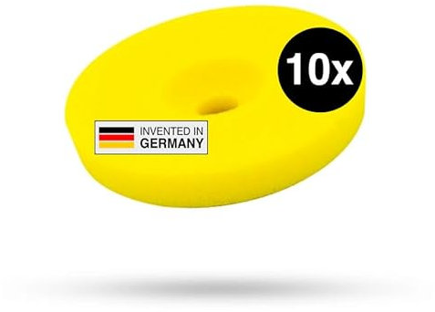 Liquid Elements – Centriforce V2 Polierpads 150mm – Polierschwamm mit speziell entwickelter Fräsung für optimierte Ergebnisse – Auto Polieraufsatz für Poliermaschinen (Gelb | Medium Cut | 10 Stück)