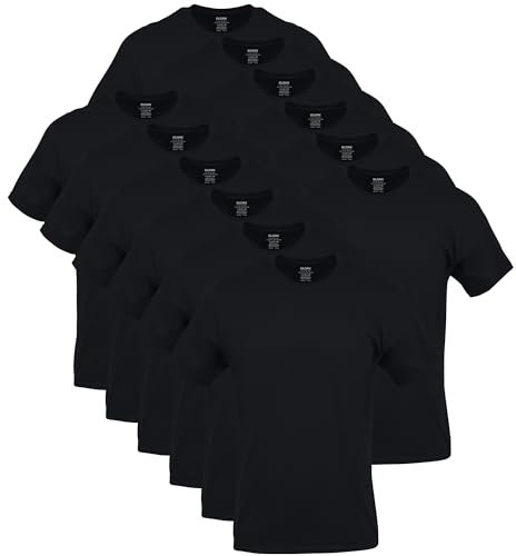 Gildan Men's Crew T-Shirts, Multipack, Style G1100, Black (12-Pack), Medium