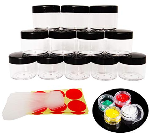 Wopanxye 12 Stück Behälter Proben, 20g Leere Proben Döschen, 20ml Kosmetik Behälter Cremedosen mit Deckel für DIY Make-up, Lidschatten, Nägel, Perlen, Lipgloss, Probe, Pulver, Lippenbalsam