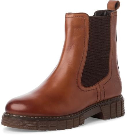 s.Oliver Damen Chelsea Boots aus Leder Gefüttert, Braun (Cognac), 40 EU