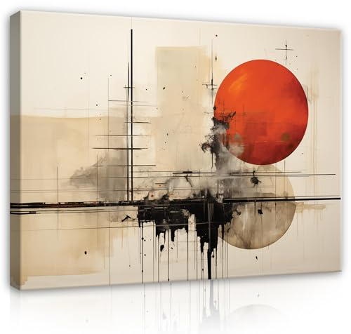 WallArena - Leinwand Bilder - Abstrakt - 100x70 cm Leinwandbilder - Bild auf leinwand - Wandbild XXL groß Wandbilder für Wohnzimmer Schlafzimmer Wohnzimmerbilder Modern kunstdruck - Geometrisch Kunst