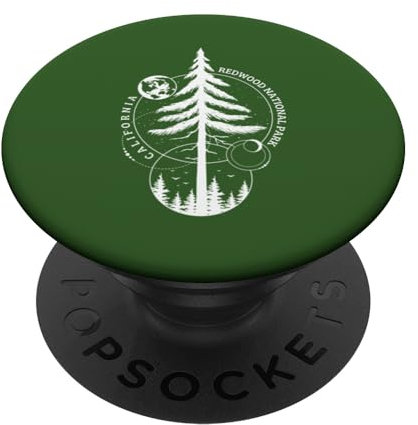 Redwood National Park Sequoia Tree Geometrischer Mond Globus Stern PopSockets mit austauschbarem PopGrip