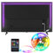 Hoobabuy 2M TV LED Strip (4 x 50cm), USB TV Hintergrundbeleuchtung, RGB LED Streifen für 40-60 Zoll Fernseher mit Fernbedienung, 4 Musikmodi, 8 Farbwechsel, DIY Dekoration, für Zimmer