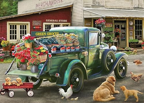 Cobble Hill - 35 Piece Jigsaw Puzzle - Green Grocer - Perfect For Both Older & Younger Puzzlers - Ideal For Travel - Delightful Gift Idea