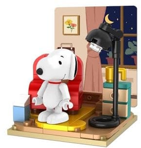 BlueBrixx Pro 107357 – Snoopy entspannt Sich zuhause aus Klemmbausteinen mit 89 Bauelementen