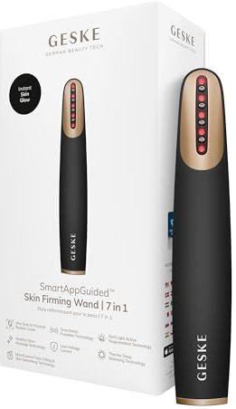 GESKE Skin Firming Wand | 7 in 1 | Anti-Aging | Mikrostrom Facelift | Reduziert Alterserscheinungen | Fortschrittlicher Facial Firmer | Red LED Light Technology