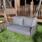 Hängeschaukel 2-Sitzer, PE-Rattan Gartenschaukel mit Sitzkissen & Ketten, Hängebank Hollywoodschaukel Schaukelbank Gartenbank, Doppelschaukel für Garten Balkon Veranda, bis 320KG (Grau)