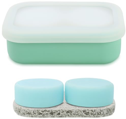 Custodia per sapone da viaggio a prova di perdite, solido supporto per shampoo e saponetta in silicone con strato drenante, porta sapone portatile per bagno, campeggio, palestra, facile da pulire