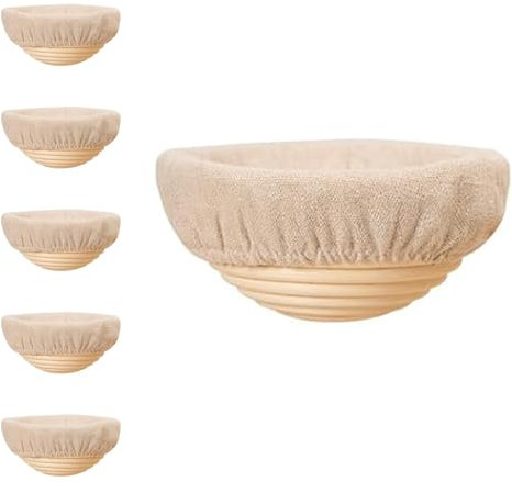 aichilra Banneton - Cestini per lievitazione del pane, 6 pezzi, piccoli cestini per lievitazione con rattan naturale, per panettieri professionali e casalinghi