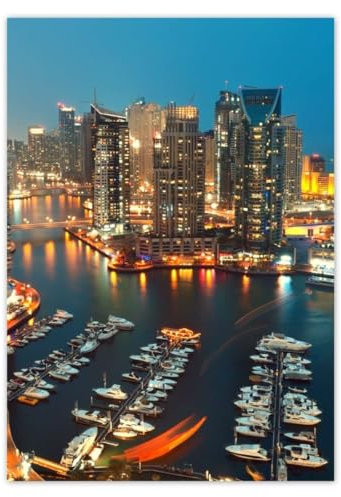 Wandsticker Dekor Foto Aufkleber 21,00 x 29,70 cm Dubai bei Nacht Nr. H1817M_NS1A4
