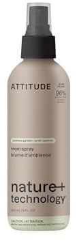 ATTITUDE Scented Room and Air Freshner Spray, Made in Canada, for Home and Bathroom, Natural Origin Ingredients, Vegan,Floral and Woody Scent, Japanese Garden, 240 mL