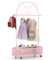 DREAMADE Kinder Kleiderständer mit Ablage & Kleiderstange, freistehender Kinder Kleiderstange auf Rollen, Höhenverstellbare Kindergarderobe aus Metall für Kinderzimmer Rosa (Rosa)