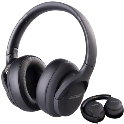 auvisio Kopfhörer, Bluetooth: Faltbarer Reise Over-Ear-Kopfhörer mit Akku, ANC, BT 5.3 & Mikro (Wireless Headset, Reisekopfhörer, TV)