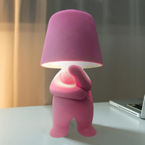 Umikk Nachttischlampe mit Touch Steuerung, Kreative Thinker Statue Dekorative LED Tischlampe, 3 Helligkeitsstufen Wiederaufladbares Nachtlicht, Moderne Home Office Regal Dekoration (Stil 2)