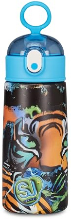 SJ GANG STYLE JAM GANG Borraccia Termica in Acciao Inox, Animali, Blu, Tigre, 0,5 L, Borraccia Scuola e Tempo Libero, Bambino