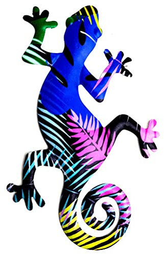 Fdit Gecko -Dekoration, Metallskulptur für Wohnzimmer Im Wohnzimmer, Bürogartendekor mit Eisen, Wandkunst Hängen (4#)