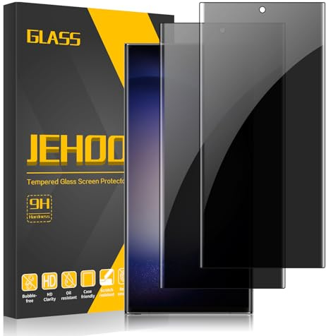 JEHOO 2 Stück für Samsung Galaxy S23 Ultra für Panzerglas Sichtschutz, 9H Härte Privacy Panzer Schutz Glas Folie, Kratzfest, Anti-Bläschen, Anti-Spy Schutzfolie 16