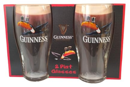 Guinness Lot de 2 verres à bière Motif toucan volant