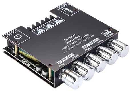 Trochate Audio Amplifier Board - 2.1 Channel Stereo Amplifier Board | 100W Subwoofer, AUX Input, Portable Wireless Audio Receiver for Store Home Theater Speaker