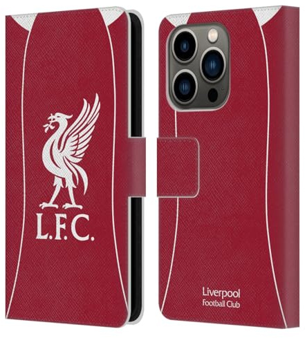 Head Case Designs Officially Licensed Liverpool Football Club Home 2025/26 Kit Leather Wallet Case Compatible With Apple iPhone 14 Pro