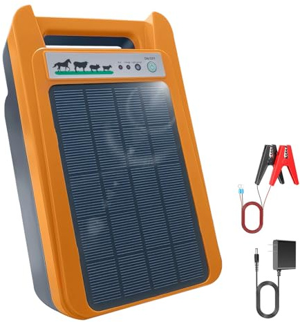 VUEBEE Chargeur solaire électrique pour clôture, 0,2 J 8 kV avec mode jour/nuit