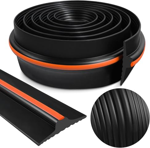 Garage Door Seal Anti-Slip Weatherproof Heavy-Duty Rubber for Home Garages with Kids & Pets, 3M 80MM Garage Door Seal Bottom for Basements & Industrial Hubs, Blocks Dust Rain & (Orange3m×80mm×18mm)