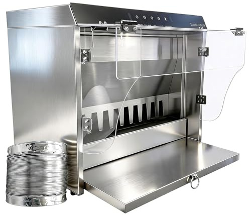 FHRKA Cabine de Peinture aérographe à Rideau d;Eau avec évacuation en Cascade, 180 W, Double Filtration, 3 Lampes et Panneau Tactile.