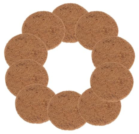 Holibanna 10pcs Round Coconut Fiber Egg Nest Mats, Compact Design Bird Breeding Pads, Lightweight Coir Material for Chicken and Pigeon, Ideal for Flowerpot and Animal Nest Use