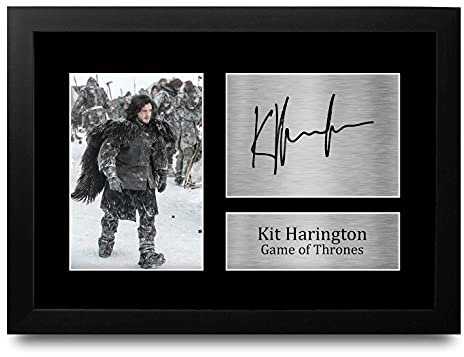 HWC Trading FR A4 Kit Harington Game of Thrones Jon Snow Cadeaux Imprimé Signé Autographe Photo pour les fans d’émissions de télévision - A4 Encadré
