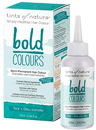 Tints of Nature Azul oscuro, Tinte semipermanente y natural de cabello, vegano, Sin amoníaco, PPD, parabenos, silicona ni sulfatos, 1 paquete