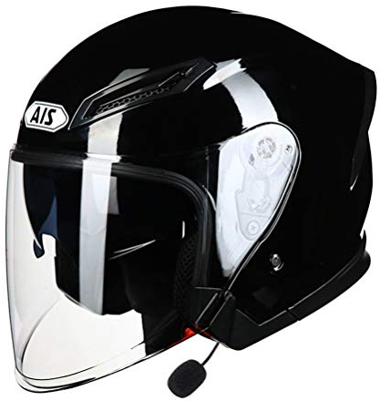 Motesen Jethelme mit Bluetooth mit Visier Motorradfahrer-Roller-Reithelm Motorradhalbhelm
