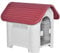 PawHut Caseta para Perro con Puerta Extraíble Base Elevada 3 Respiraderos y Ventana Abrible Caseta de Perros para Interior y Exterior 59x75x66 cm Gris Rojo