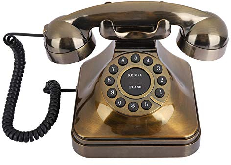 Antikes Telefon, Retro-Stil Schnurgebundenes Telefon Vintage-Telefon Antikes Tischtelefon Bronze Festnetztelefon Desktop Clear Sound Anrufer für Home Office