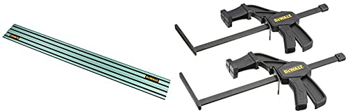 Dewalt DWS5022-XJ Guide Rail for Plunge Saws, 1.5m Length & DWS5026-XJ Plunge Saw Clamp for Guide Rails