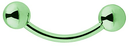 Taffstyle Banane Piercing aus Chirurgenstahl mit Perlen Kugeln Augenbrauen Tragus Helix Lippe Ohr Nase Intim Grün 1,2mm x 8mm x 3mm