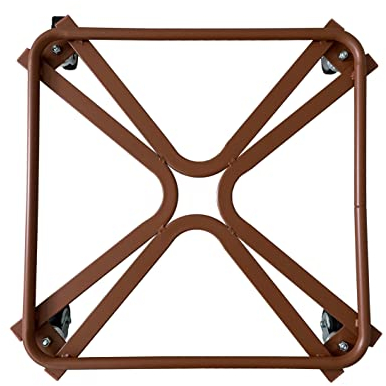 Tecnokit: Carrello quadrato per piante di grandi dimensioni, massimo carico 200 kg, struttura robusta in acciaio, con ruote industriali con freno, Made in Italy, FAI DA TE. (50x50 CM, COTTO)