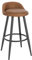 WOLTU Barhocker, Barstuhl Küchenhocker, hoher Hocker mit Rückenlehne Fußstütze, aus Kunstleder Metall, für Bars Theken Bistros, Braun, BH327br-1