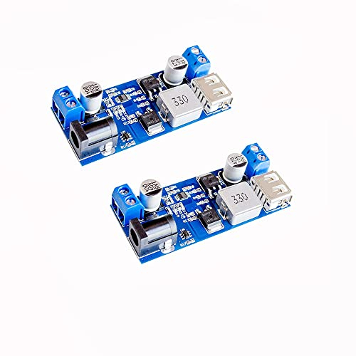ZkeeShop 2Pcs Buck Converter Module 12V to 5V 5A USB Voltage Regulator DC 9V-36V Step Down to 5.2V 3.5-6A Transformer Power Supply Module