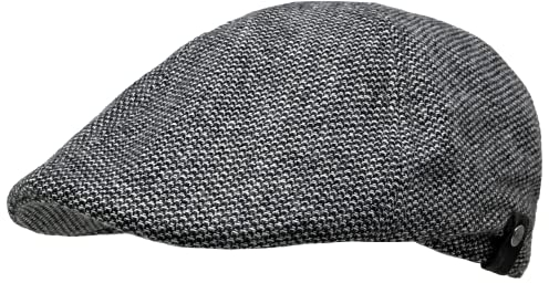 WEROR Herren Flatcap Schirmmütze Schiebermütze Mütze Cap Fischgrät WEROR-406.1 (58-59, Grau)