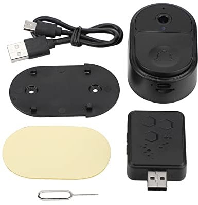 Wireless Doorbell Camera, 128GB WiFi Video Doorbell Camera, Smart Home Remote Video Monitoring with Ding Dong Receiver (Black)
