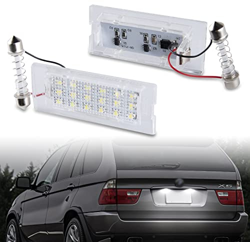 POPMOTORZ Kennzeichenbeleuchtung, 2 Stücke Nummernschildbeleuchtung für E53 1999-2006 E83 2003-2010, Kennzeichen mit CAN-Bus Fehlerfrei 2835 SMD