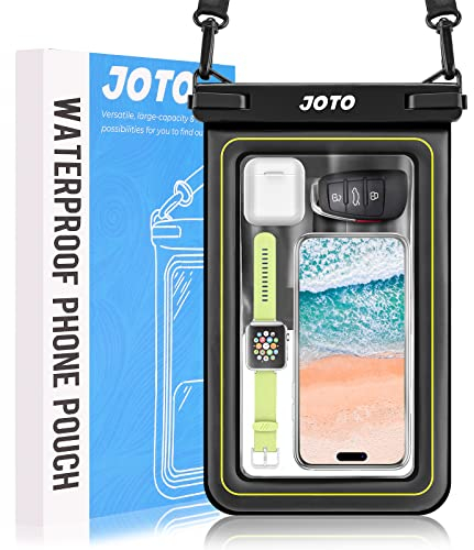 JOTO IP68 Large Floating Waterproof Phone Pouch Up to 7.5, Floatable Underwater Phone Case Cellphone Dry Bag for iPhone 16 15 14 13 12 11 Pro Max Xs Max XR X 8 7 Plus SE/Galaxy S24 S23 S22 -Black