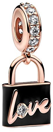 BEEUVIP El candado del amor es peligroso Abalorios Colgante de Cuentas Plata de Ley 925 con Circonita Cúbica Compatible con Europeo Pulsera Collar,Charms de Para Mujer