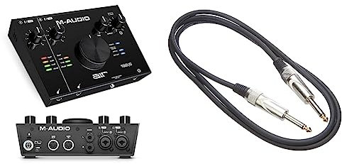 M-Audio AIR 192|6 - Scheda Audio Esterna Interfaccia Audio MIDI USB per Registrazione Professionale su Mac o PC & Stagg SGC1.5DL Cavo Pro-Serie per Strumenti Musicali da Jack, Dritto