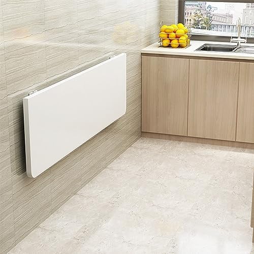 Table de Salle À Manger de Cuisine Pliante Invisible,Bureau D'ordinateur Flottant,Coiffeuse pour Maison,Établi de Blanchisserie Table Murale Rabattable (60 * 30 * 1.6 cm-Blanc)