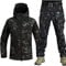 AAADRESSES Herren Softshell Jacke Taktische Uniformen MilitäRische wasserdichte Armee Kampfanzug Sets Jagdbekleidung Hose Leicht Outdoor ReißVerschluss Kapuzenpulli,Camouflage c,L