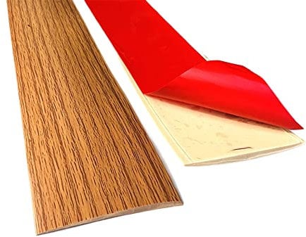 Self Adhesive Flat Floor Transition Strip, PVC Laminate Carpet Threshold Divider, Flooring Edge Trim (5CM/2M, Yellow Oak)