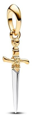 Feitery Zweischneidiges Schwert Charms Kompatibilität für Pandora Armband Valentinstag Bead Charm für Damen