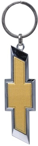 Plasticolor 004575R01 Chevrolet Schlüsselanhänger mit Schleife, Emaille, strukturiert, Gold und Chrom, Gelb und Chrom, 4.25 x 1.12
